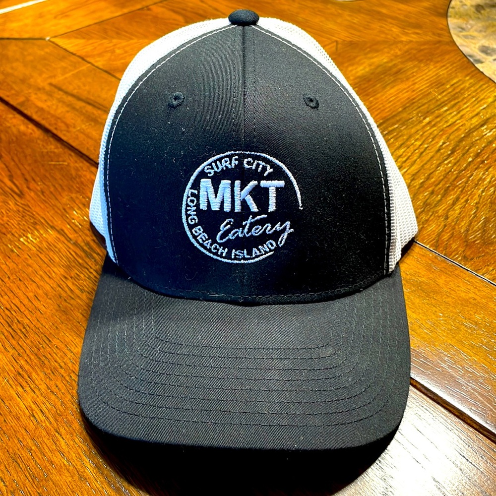 Black and white MKT Eatery LBI hat